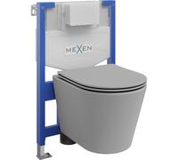Mexen Rico ensemble encastré WC châssis Fenix XS-F avec cuvette WC et abattant à descente progressive, gris clair mat 13114 5907709163904