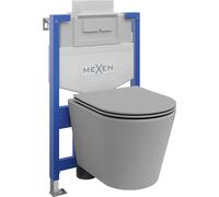 Mexen Rico ensemble encastré WC support Fenix XS-U avec cuvette WC et abattant à descente progressive, gris clair mat 13033 5907709163676