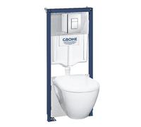 Ensemble de toilettes suspendues GROHE Solido Serel Ceramic sans anneau de chasse d'eau incl. Siège de toilette 39468000