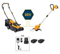 Ensemble de tondeuses à gazon sans fil STIGA Collector 136e | Kit 2-en-1 | Coupe-bordures + tondeuse à gazon | Avec 2 batteries 20 volts