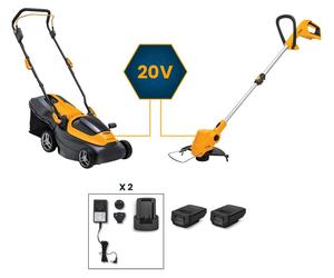 Ensemble de tondeuses à gazon sans fil STIGA Collector 136e | Kit 2-en-1 | Coupe-bordures + tondeuse à gazon | Avec 2 batteries 20 volts