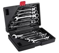 Ensemble de Tools Coffret de Douille, Clés Plates à Cliquet Jeu de Clés Mixtes Clef Plate a Cliquet 12 Pieces 12 x Clés à