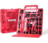 Ensemble de tournevis 99tlg, acier S2, aimanté, embout hexagonal de 1/4", avec support, adaptateur ouille, couleur rouge