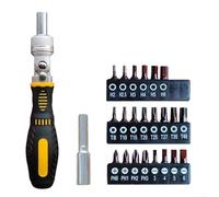 Ensemble de tournevis à cliquet à 72 dents, poignée pliable avec interface magnétique de 6,35 mm, construction en alliage d'acier pour les espaces restreints, kit d'outils à main multi-angles pour