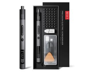 Ensemble de tournevis électrique de précision 50-en-1, kit d'outils électriques mini haute couple silencieux rechargeables 4-en-1 pour électronique, montre, lunettes et réparations DIY 50 en 1CR-V