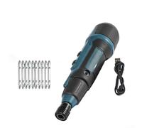Ensemble de tournevis électrique sans fil rechargeable, 3,6 V avec couple de 4 vitesses, 10 embouts et lumière LED pour réparation domestique et électronique