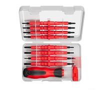 Ensemble de tournevis isolés 1000 V pour électricien - Kit 18 en 1 avec embouts magnétiques pour PH à fente pour Torx pour Pozidriv - Réparation électrique professionnelle - Boîtier rigide