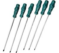 Ensemble de tournevis Torx Unyqoos® Profi, avec des manches extra-longs de 300 mm, en acier S2, de taille T15 à T40, embouts magnétiques, et poignées ergonomiques antidérapantes
