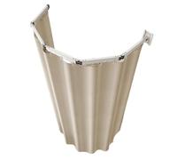 Ensemble de Tringle à Rideau de Douche rétractable à 5 Volets, Fixation Murale, Multi-Angles, Pliable, pour salles de Bains, Toilettes et dressings ; Conception Gain de Place
