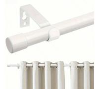 Ensemble de tringles à rideaux réglables en tension blanche avec supports. Tige en métal de 16 mm de diamètre, traitement de fenêtre minimaliste moderne. Pour rideaux légers et transparents dans la sa