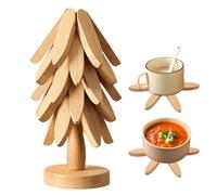 Ensemble De Trivets Arbre Naturel sous-Verre Résistant À La Chaleur Décor | Dessous-de-Plat en Bois pour Plats Chauds pour Plan de Travail Casseroles Poêles Bol Théière Assiette Table à Ma
