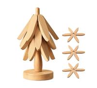 Ensemble De Trivets Arbre Naturel sous-Verres Pliables Naturels | Dessous-de-Plat en Bois pour Plats Chauds Pour Plats Chauds Casseroles Poêles Bol Théière Table À Manger Maison Bureau