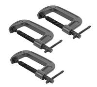 Ensemble de trois serre-joints en G, Pince de force industrielle C, pince de résistance à l'usure de haute dureté de trempe G, menuisier en acier malléable pour le travail du bois