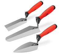 Ensemble De Truelle 3 Pièces, Outils De Maçonnerie En Acier Au Carbone | Plâtrage Et Rénovation De Bricolage, Truelle De Jaugeage Et Truelle De Marge, Outils De Mortier De Maçonnerie Robustes