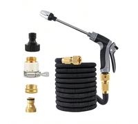 Ensemble de tuyau de jardin extensible 7 pièces 150 pieds, pour l'arrosage des plantes et le lavage des voitures, avec pistolet de pulvérisation réglable, convient pour l'UE et les États-Unis Taille U