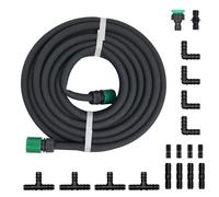 Ensemble de tuyau d'égouttement de 1,27 cm, tuyau d'égouttement poreux avec connecteur, tuyau d'arrosage anti-fuite pour arrosage, irrigation, arrosage de pelouse (30 m)