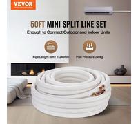 Ensemble de tuyaux pour mini-climatiseur split de 15240 mm, tuyaux en cuivre de 6,4 et 9,5 mm de diamètre extérieur et isolation triple couche, pour mini-climatiseur split, équipement de réfrigération