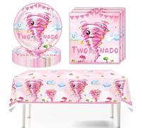 Ensemble de vaisselle de fête Tornado Two Nado - Kit de décoration d'anniversaire - Décoration de fête