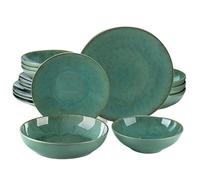 Ensemble de vaisselle en verte de la vaisselle, service pour 4/8/12, artisanat supérieur, 16 PCS