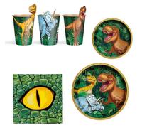 Ensemble de vaisselle jetable Dino, 44 pièces, pour 6 personnes
