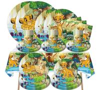 Ensemble de vaisselle jetable Lion King Simba, assiettes en papier, gobelets, serviettes, nappe en option, fournitures pour fête d'anniversaire d'enfants sur le thème de la jungle napkins-20pcs