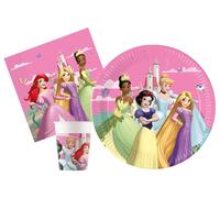 Ensemble de vaisselle pour fêtes Disney Princess, 88 pièces, pour 24 personnes