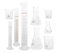 Ensemble de Verrerie de Laboratoire 50 à 250ml 9 Pièces en Verre | Graduation Lisible, Résistance à Haute Température, sans Fuite Latérale