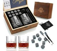 Ensemble de verres à pied en cristal - Carafe à whisky BarCraft en verre dépoli pour spiritueux et liqueurs