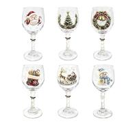 Ensemble de Verres à Vin de Noël Le Pack 6 Tasses Esthétiques Thème Noël | Verres Festifs À Boire Pour Cocktails Whisky Bière Eau Pique-Nique Extérieur En Plein Air Vacances De Camp D'Aventure