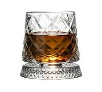Ensemble De Verres À Whisky Rotatifs - 300 Ml | Gobelet À Bourbon Rotatif Avec Dessous De Verre À Base En Bois, Dégustation De Spiritueux, Cocktails À L'ancienne | Cadeaux De Gobelet À Bascule