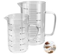 Ensemble de verres doseurs, 500 ml et 1 litre, adaptés au micro-ondes
