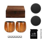 Ensemble de verres irlandais artisanaux en bois avec pierres réfrigérantes pour un excellent refroidissement et un élégant Collection de gobelets fabriqués à la main avec des pierres et un du