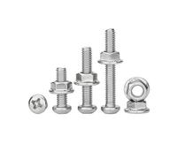 Ensemble de vis à tête cylindrique cruciforme et écrou à embase dentelée en acier inoxydable 304 (M2,5, M3, M4, M5, M6)(55mm,M5-5sets)