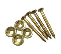 Ensemble de vis et bagues de montage pour manche de guitare électrique, embouts en métal pour connexion du corps de basse, kit de matériel antirouille résistant à l'usure avec 4 vis, argent (doré)