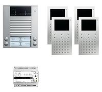 Ensemble de visiophone, comprenant 4 stations intérieures et une station extérieure avec 4 boutons