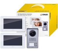 Ensemble de visiophone mural Vimar K40931 : 2 postes d'appel vidéo avec écran LCD couleur de 7 pouces, sonnette à 2 boutons, alimentations et kits de montage
