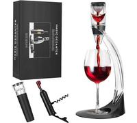 Ensemble décanteur à vin en acier inoxydable avec aérateur et bouchon