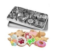 Ensemble d'emporte-pièces avec boîte de rangement, Mini biscuits géométriques, Linzer, moules de cuisson, bricolage, outils de décoration de gâteaux et pâtisseries(With box 30 pcs)