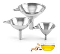 Ensemble D'entonnoirs En Acier Inoxydable De Qualité Supérieure, 3 Pièces - Polyvalent, Durable Et Lavable Au Lave-Vaisselle Pour Un Versement Et Un Stockage Faciles