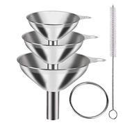 Ensemble D'entonnoirs En Acier Inoxydable De Qualité Supérieure - 3 Tailles, Facile À Nettoyer, Idéal Pour Les Huiles Et Les Liquides, Indispensable Pour La Cuisine