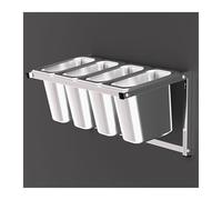 Ensemble d'étagères à épices murales en acier inoxydable de qualité commerciale pour cafétéria, cuisine, grande capacité de rangement avec bols amovibles, design peu encombrant pour restaurants