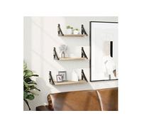 vidaXL Ensemble d'étagères murales 3 pcs 836319 – Flottantes en bois d'ingénierie Chêne Sonoma