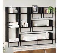 vidaXL Ensemble d'étagères murales 6 pcs Chêne noir 100 x 25 x 30 cm