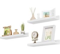 Ensemble d'étagères murales en bois - 3 pièces - Salon, chambre à coucher - Blanc - 40 x 12 x 5 cm