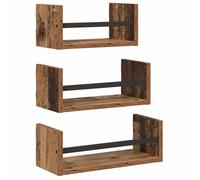 Ensemble d'étagères murales - vidaXL - Bois ancien - Bois d'ingénierie - 40x16x14 cm - 3 pièces