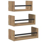 Ensemble d'étagères murales - vidaXL - Chêne artisanal - Bois d'ingénierie - 40x16x14 cm - 3 pièces