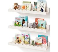 Ensemble d'étagères pour chambre de bébé - Étagères murales pour chambre de bébé - Décoration d'intérieur - Bords décoratifs - 3 pièces - Blanc