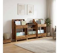 vidaXL Ensemble d'étagères pour médias Chêne artisanal 3 pièces 212 x 46 x 112 cm