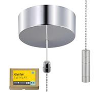 Ensemble d'interrupteurs pour salle de bain, finition chrome, avec chaîne et bouton, 6A 250V
