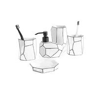 Ensemble Distributeur Savon Ensemble D'accessoires De Salle De Bain En Céramique Distributeur De Savon/porte-brosse À Dents/gobelet/porte-savon Cadeau Créatif Pour La Maison Salle Bain Accessoire(5pcs